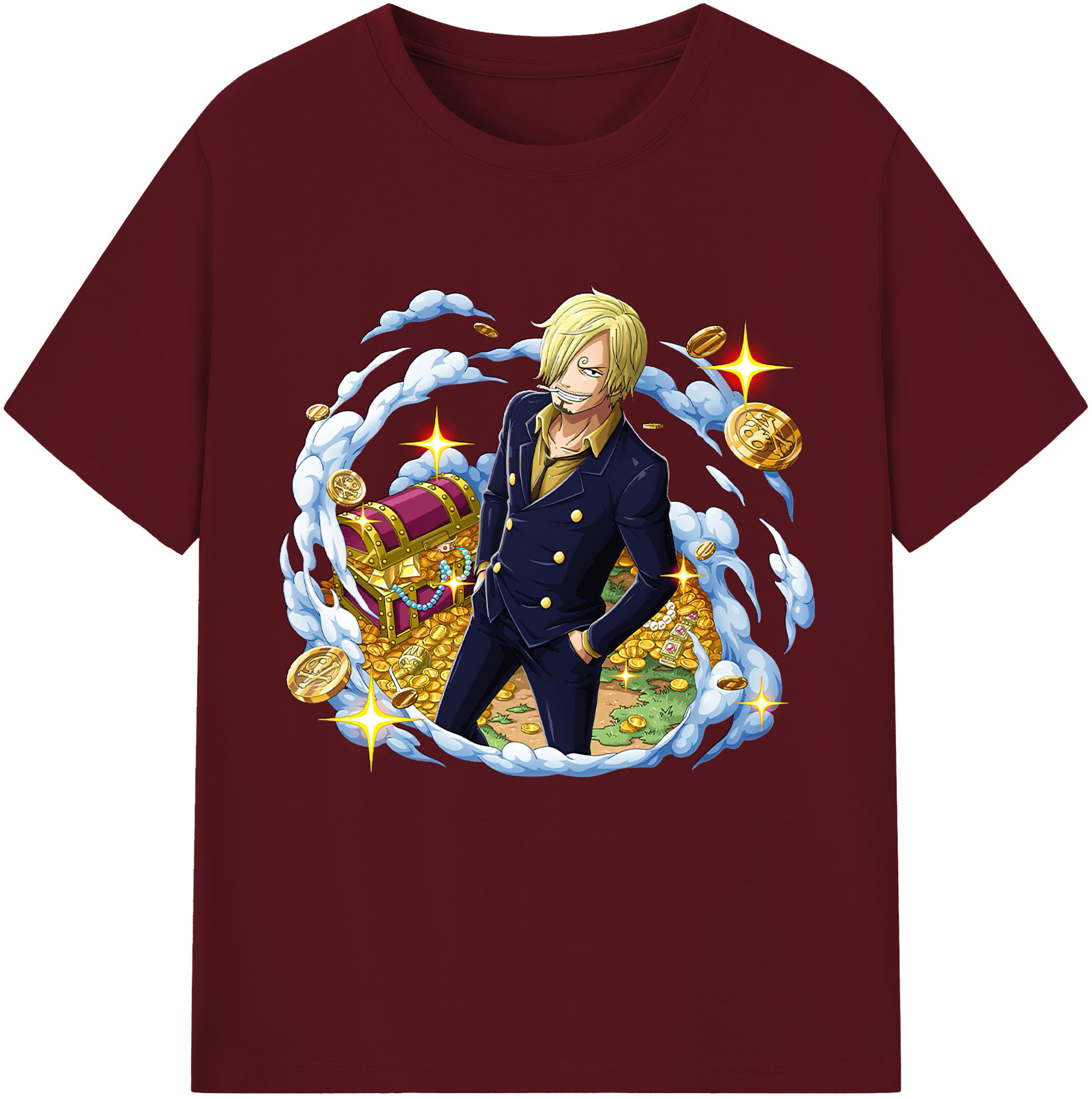 ワンピース サンジ ONE PIECE Sanji 綿100％半袖Tシャツ（フロントプリント）